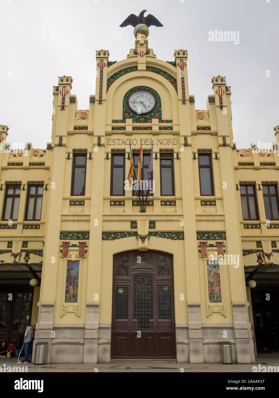 Valencia Nord Bahnhof Fassade Stockfoto