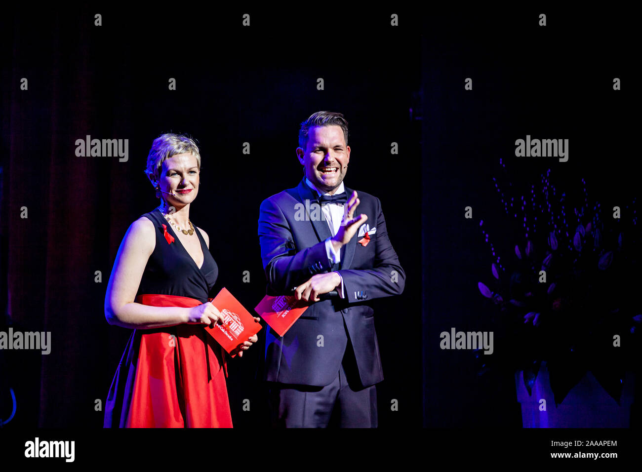 Karen Heinrichs und Matthias Killing bei der 14. Hoffe Gala 2019 im Schauspielhaus. Dresden, 16.11.2019 Stockfoto