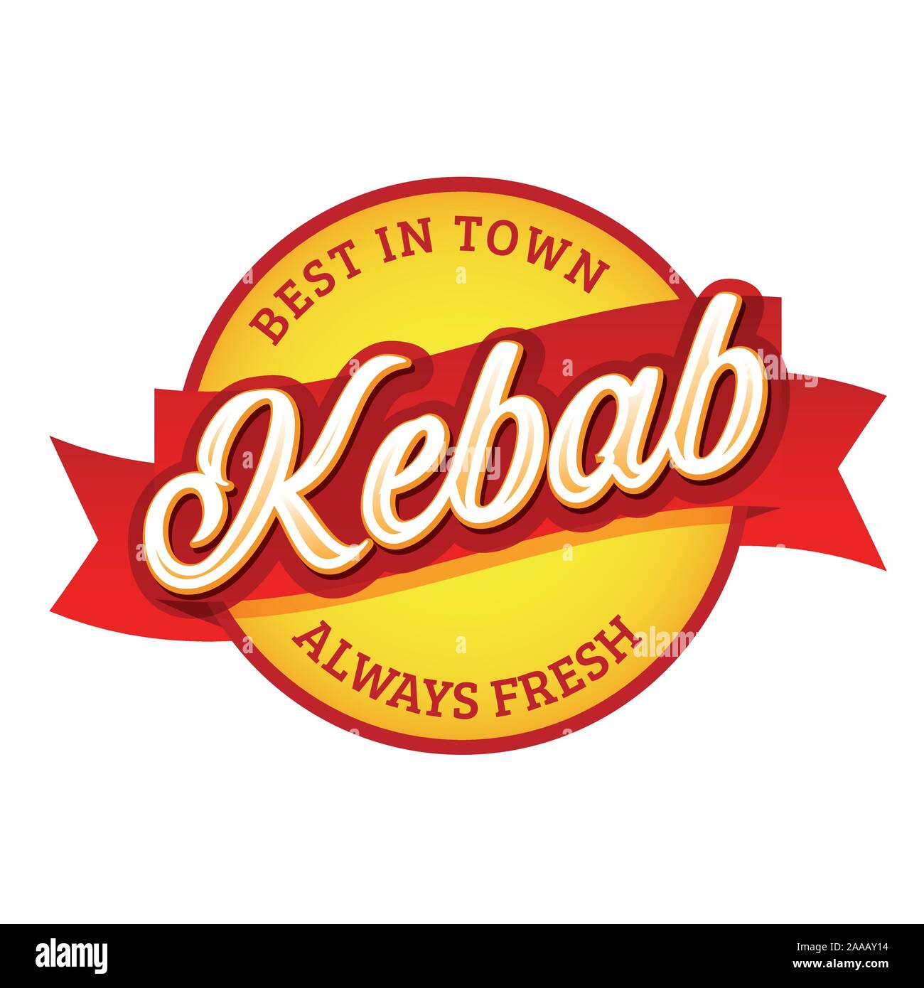Kebab vintage Schild Aufkleber Schriftzug Stock Vektor