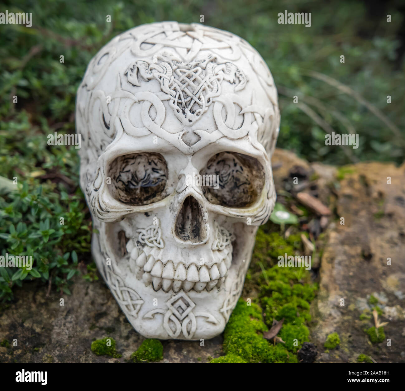 White Skull Denkmal für die Winchester Gänse Prostituierte an der Grabstätte in Southwark London Stockfoto