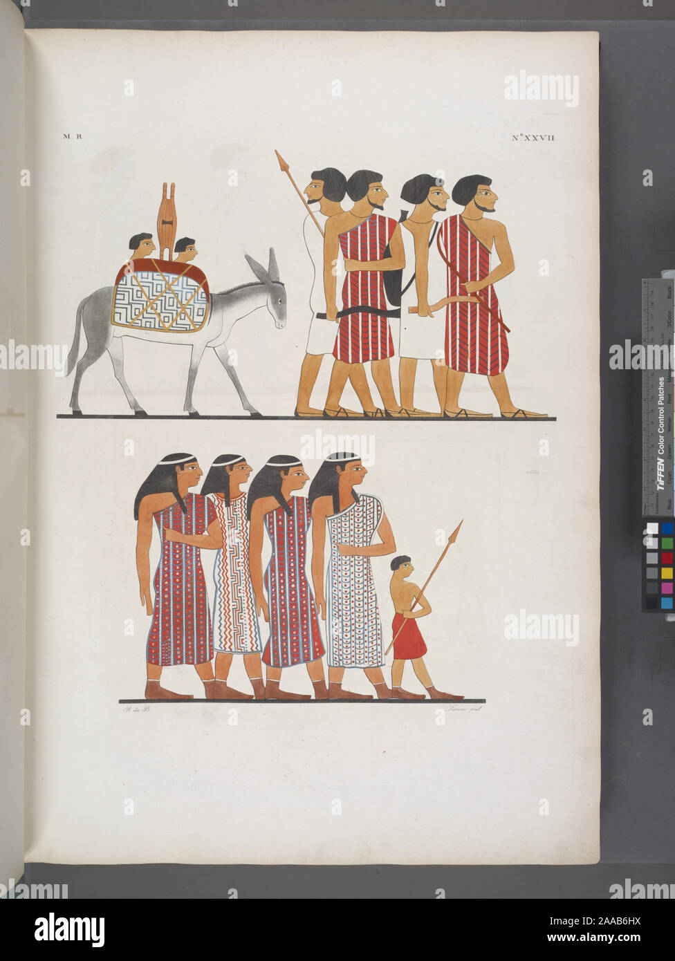 Keywords: Karawane von Asiaten; Grab von Khnumhotep III (Banî Hasan Ort, Ägypten); Continuazione dei medesimi. [Ausländer prigioni fatti e Condotti da uno Scriba, sotto il Regno di Osortasen II [Sesostris II] della Dinastia XVII] Stockfoto