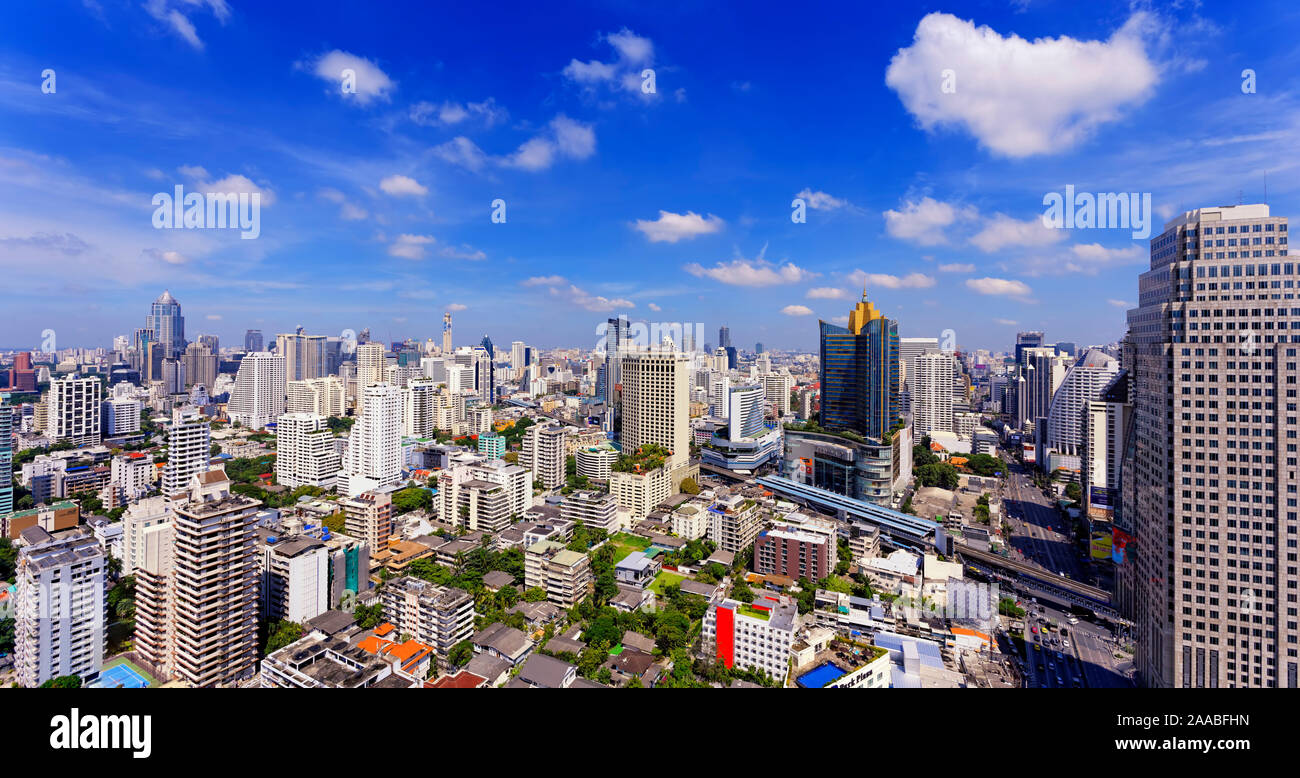 Sukhumvit-Asoke Tagespanorama Stockfoto
