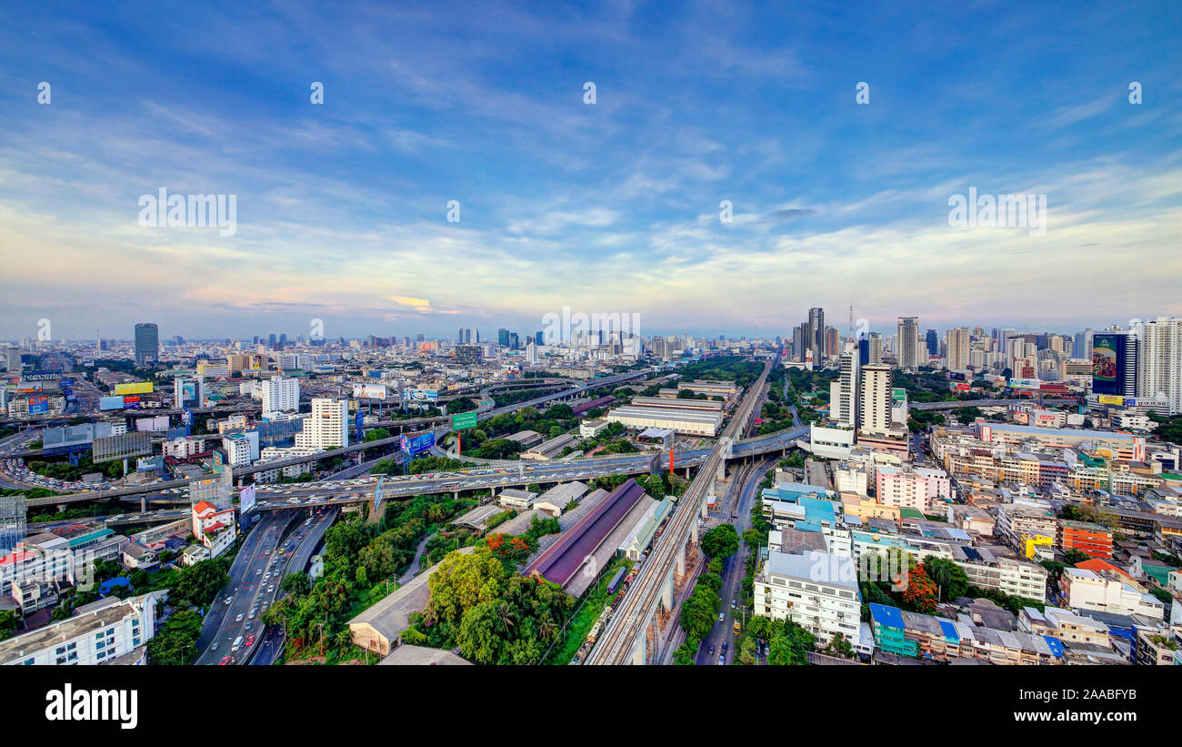 Bangkok Interchange & Makkasan Rail Yards Stockfoto