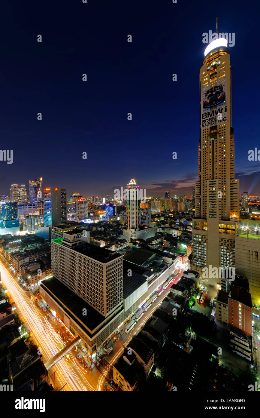 Indra Regent Hotel und Baiyoke Tower II, Pratunam, Bangkok Stockfoto