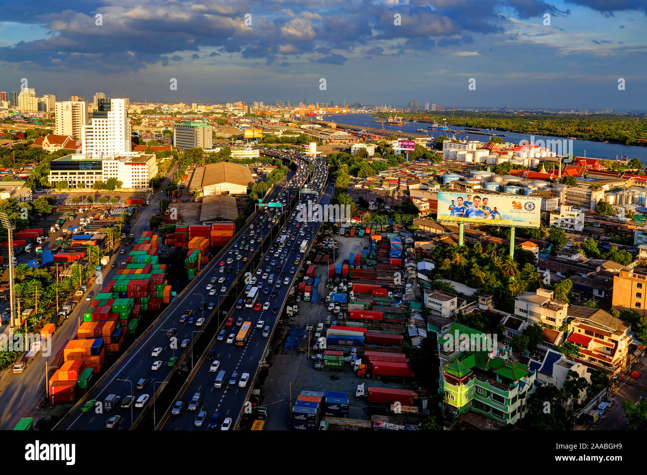 Hafen von Bangkok (Khlong Toei) Stockfoto