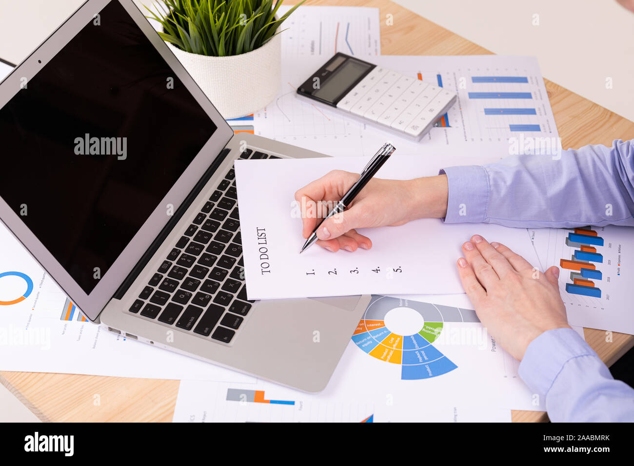 Zu concept-Liste, Dokumente auf dem Desktop Stockfoto