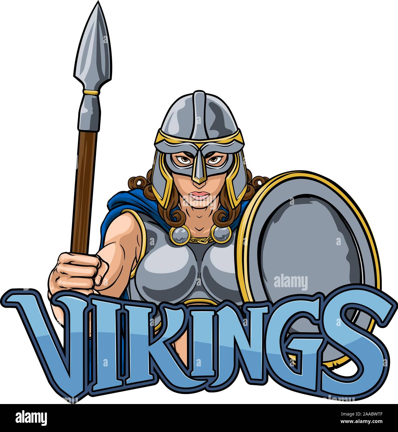 Viking Software Spartan keltischer Krieger Ritter Frau Stock Vektor