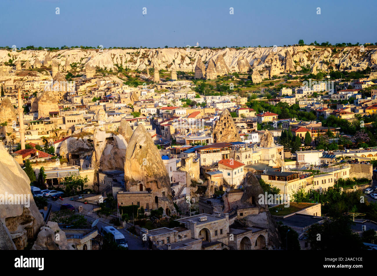 Berühmte Zentrum von Ballon fligths in Göreme, Kappadokien, Türkei. Stockfoto