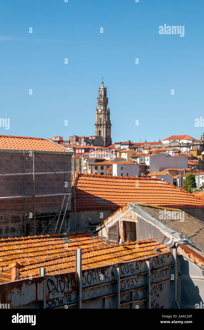 Erhöhte Stadt Blick auf Porto, Portugal. Blick nach Norden vom Cathedral Hill Stockfoto