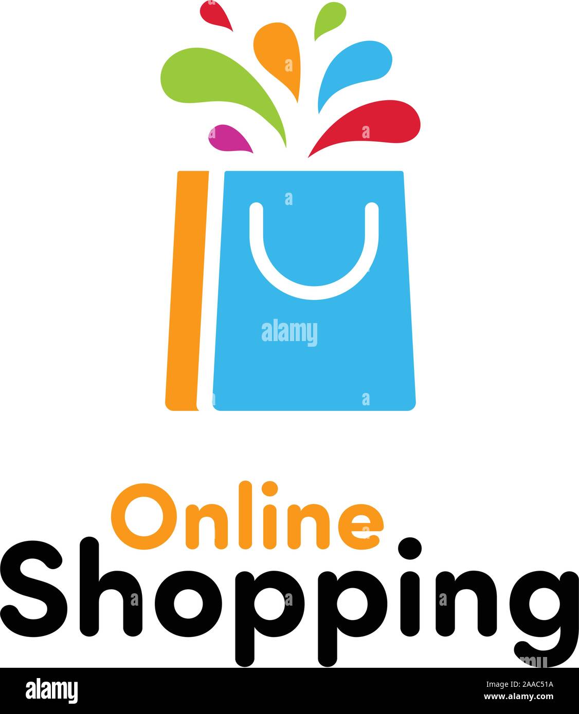 Online shop Vector Logo Vorlage, mit bunten Logo - Mark. Stock Vektor
