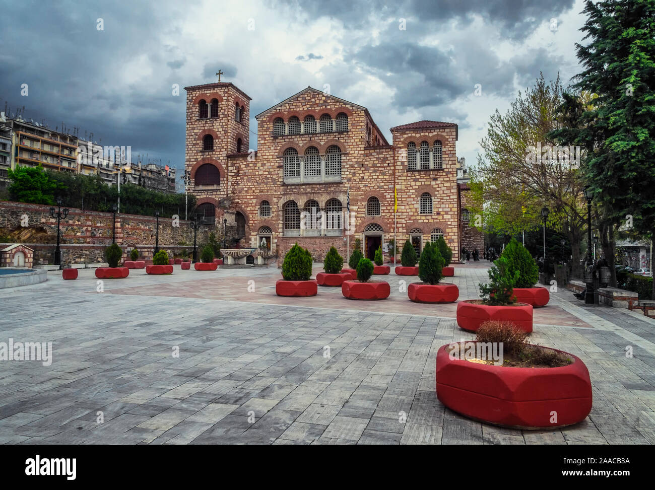 Die Kirche des Hl. Demetrius oder Hagios Demetrios ist das wichtigste Heiligtum des Hl. Demetrius, der Schutzpatronin von Thessaloniki im Zentralen Mace gewidmet Stockfoto