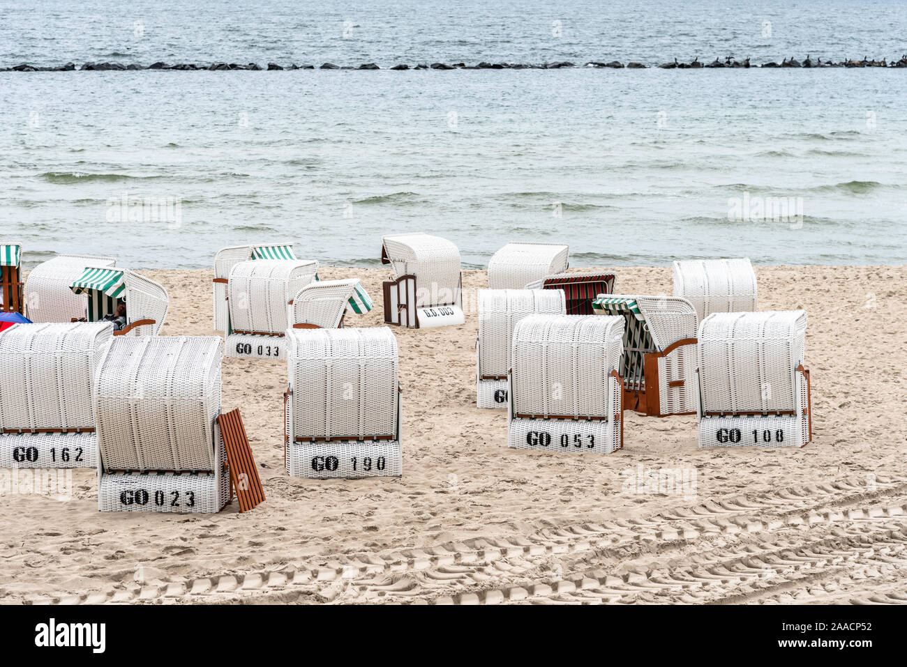 Hooded liegen in der Ostsee ein bewölkter Tag des Sommers. Sellin, Insel Rügen. Deutschland Stockfoto