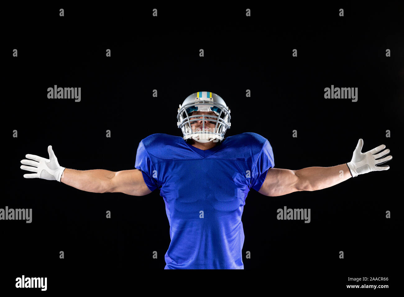 US-amerikanischer American-Football-Spieler Stockfoto