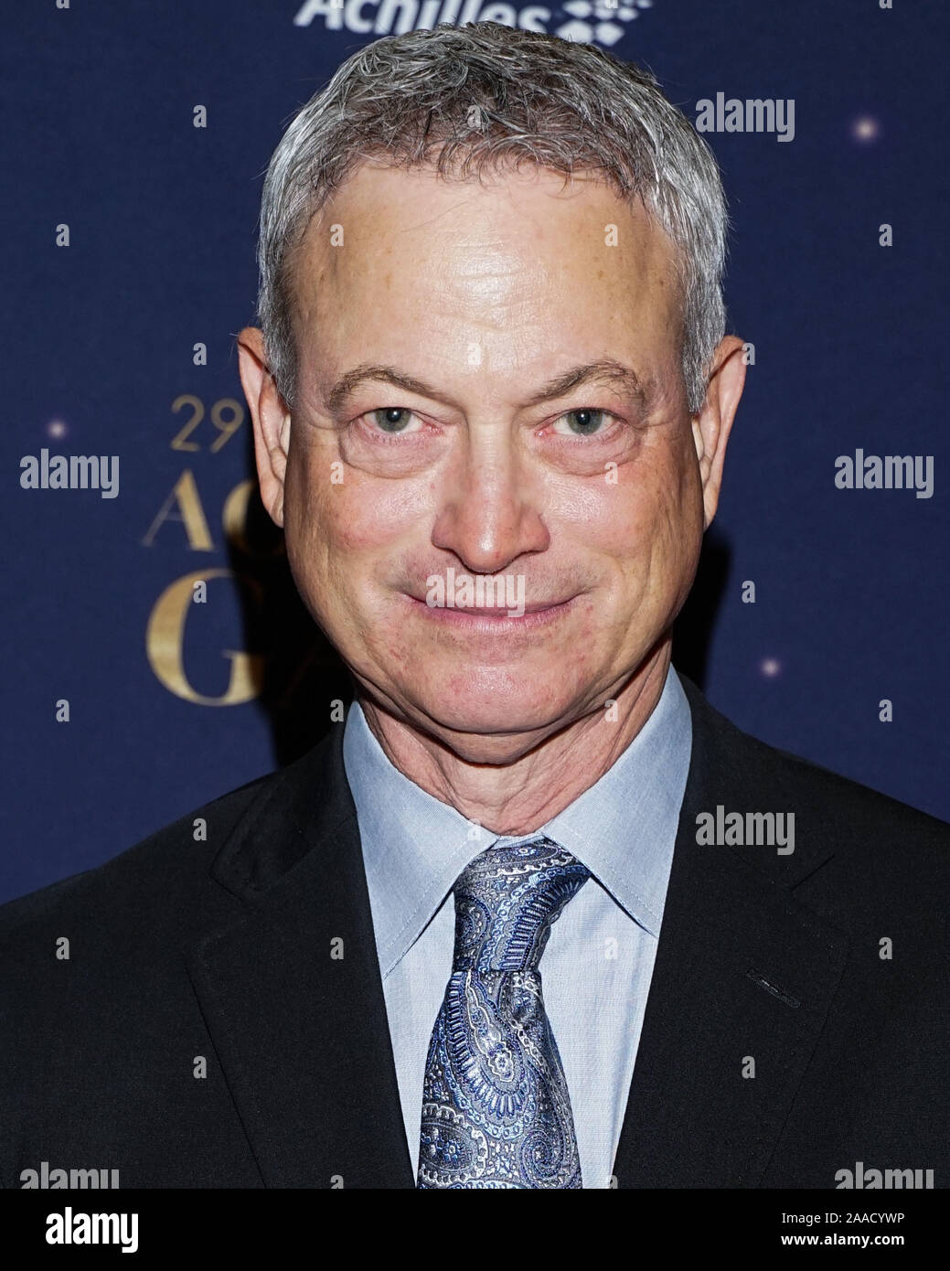 New York City, USA. Nov, 2019 20. MANHATTAN, NEW YORK CITY, NEW YORK, USA - 20. NOVEMBER: Schauspieler Gary Sinise kommt am 29. jährliche Achilles Gala an Cipriani South Street am 20. November 2019 in Manhattan, New York City, New York, United States. (Foto von William Perez/Image Press Agency) Quelle: Bild Presse Agentur/Alamy leben Nachrichten Stockfoto