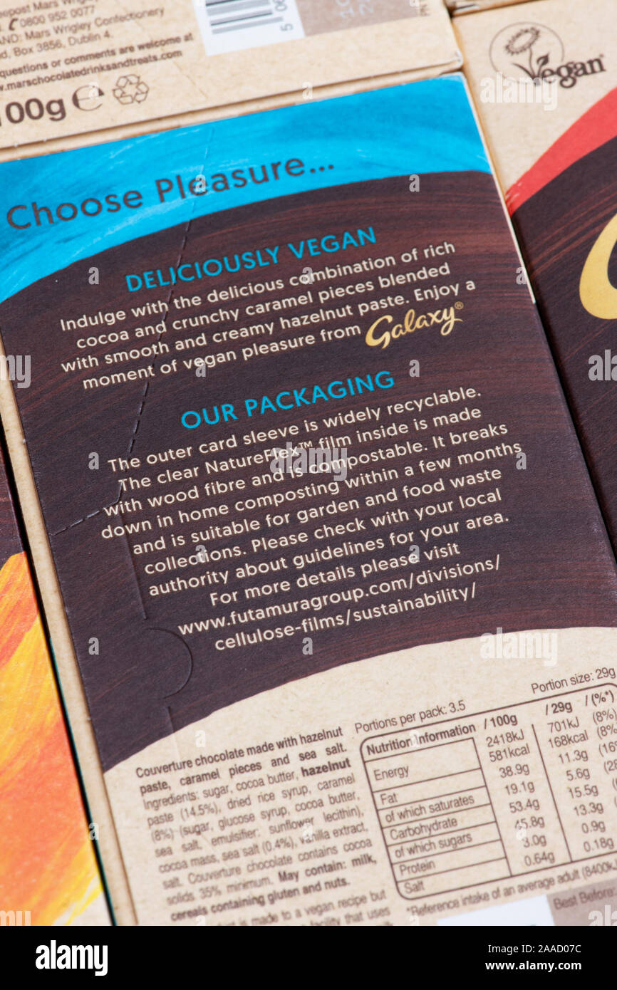 Galaxy vegane Schokolade. Caramel & Meersalz Bar Stockfoto