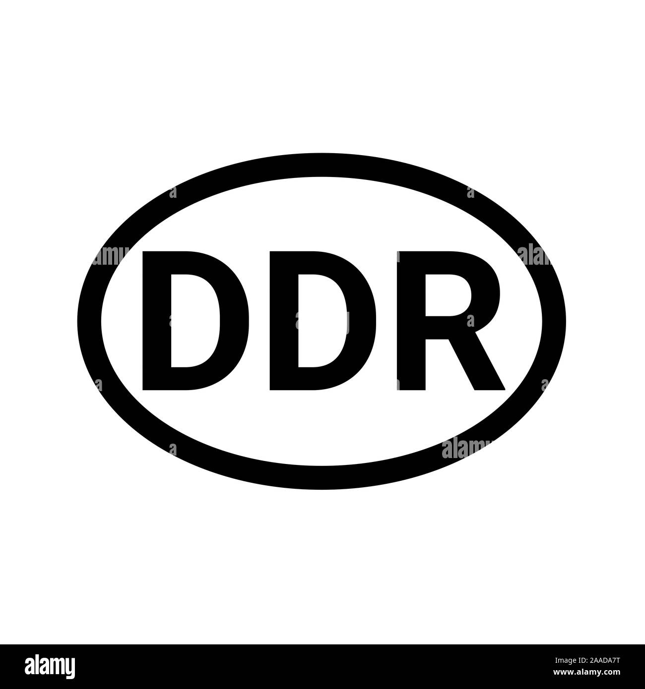 Ländercode Fahrzeug Registrierung Deutsche Demokratische Republik Stockfoto