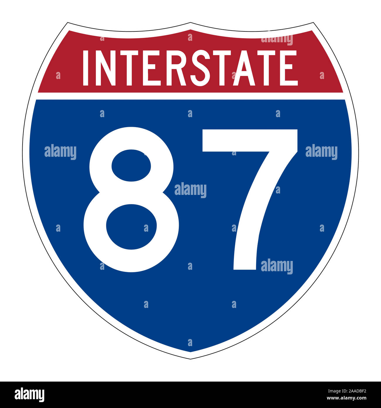 Interstate Highway 87 Schild Stockfoto