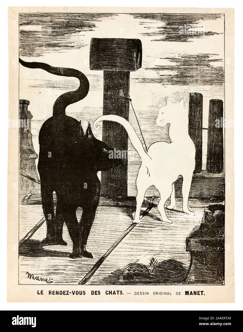 Edouard Manet, Drucken, die Katzen "Rendezvous, 1868 Stockfoto