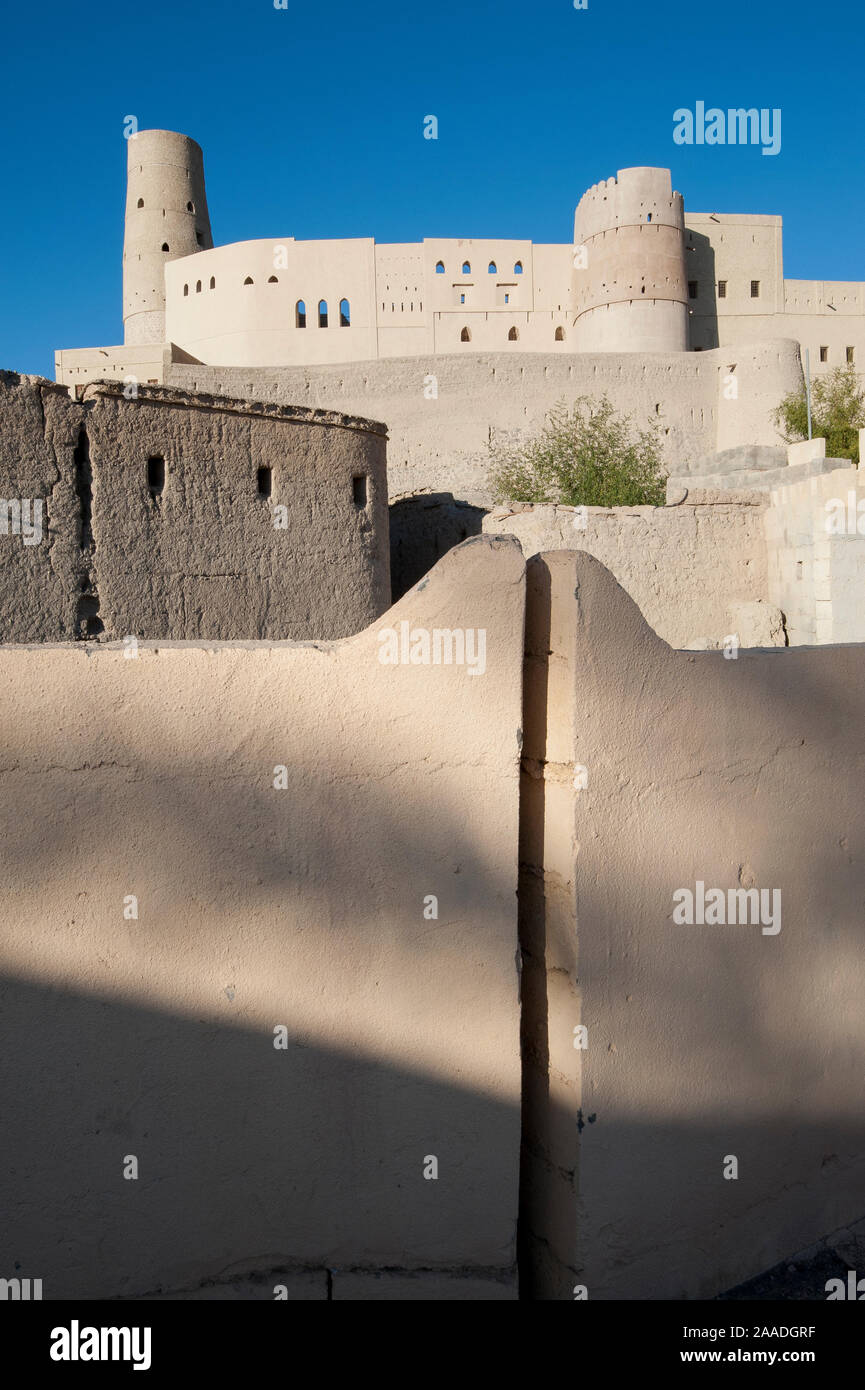 Bahla Festung, die älteste Festung von Oman (13. Jahrhundert), UNESCO-Weltkulturerbe, Sultanat Oman Stockfoto