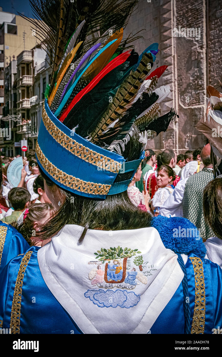 Spanien (Valencia) Algemesì Fest der Mare de Deu de la Salut: Devotional Aspekte auf die typischen Kostüme Stockfoto