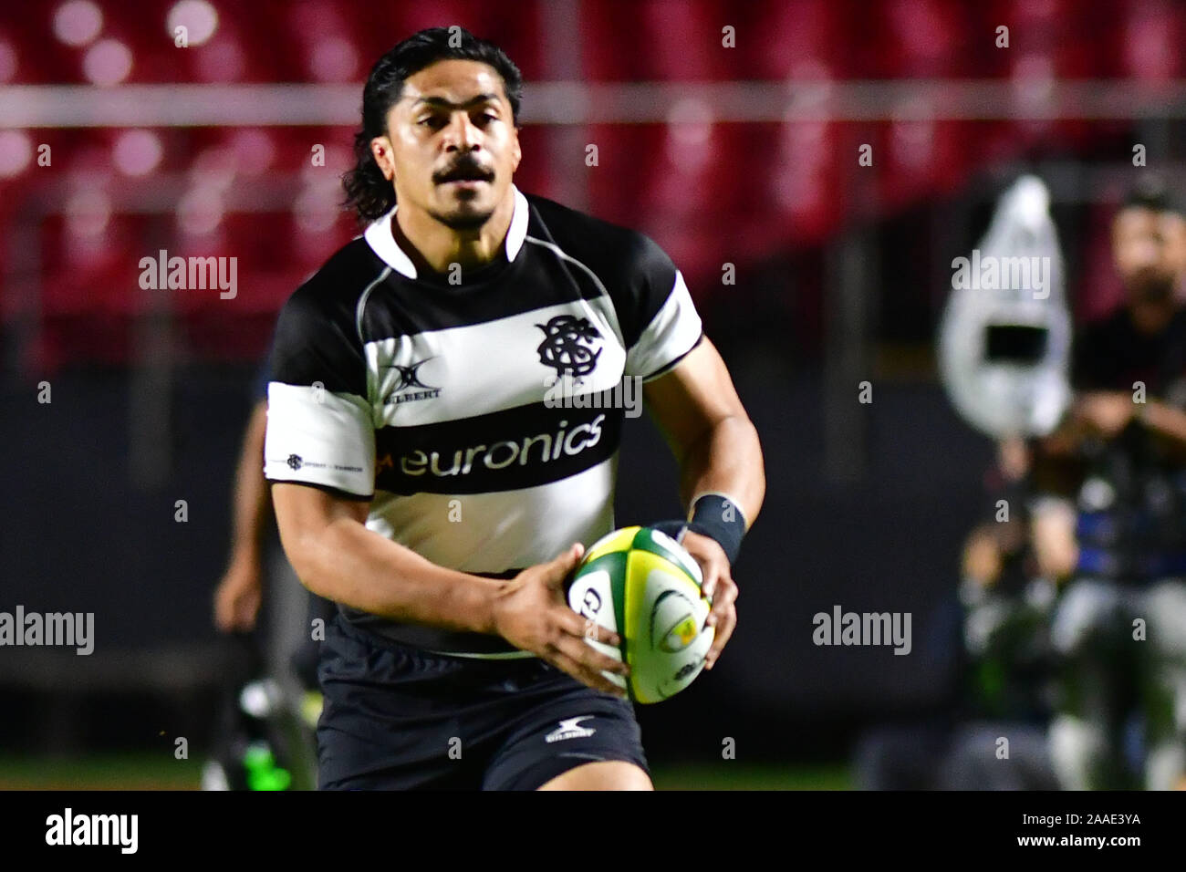 São Paulo, Brasilien, 20. November 2019 -- Freundschaftsspiel zwischen Brasilien Rugby und Barbaren, in Morumbi Stadion statt, in der Nacht von Mittwoch, 20. (Credit: Eduardo Carma/Alamy Live-Nachrichten) Stockfoto