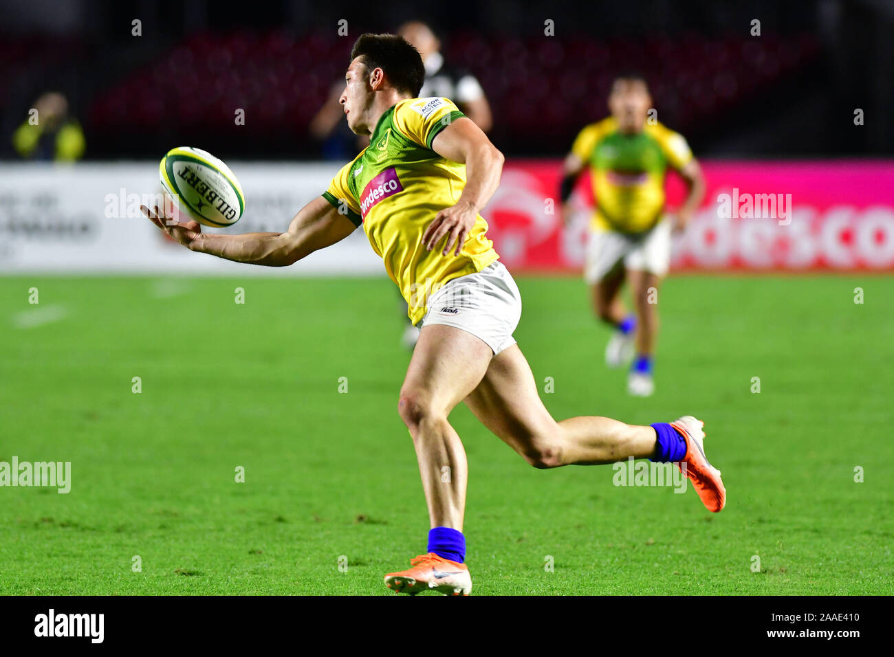 São Paulo, Brasilien, 20. November 2019 -- Freundschaftsspiel zwischen Brasilien Rugby und Barbaren, in Morumbi Stadion statt, in der Nacht von Mittwoch, 20. (Credit: Eduardo Carma/Alamy Live-Nachrichten) Stockfoto