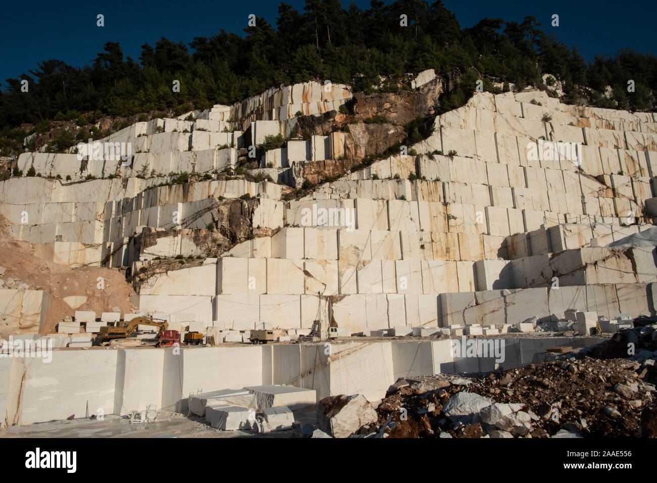 Weißer Marmor Steinbruch in Thassos, Griechenland Stockfoto