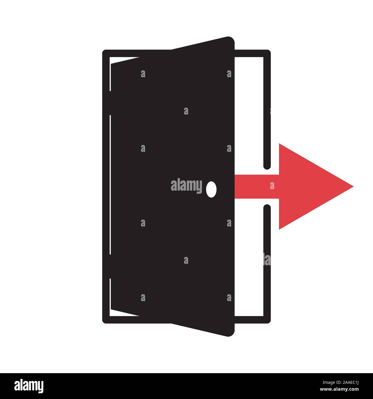 Umrisse Tür des Hauses Symbol auf weißem Hintergrund Stock Vektor