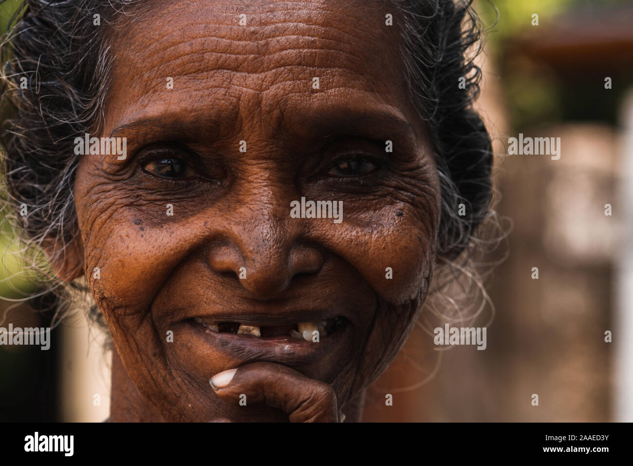 Old Grand Mutter lächelnd Stockfoto