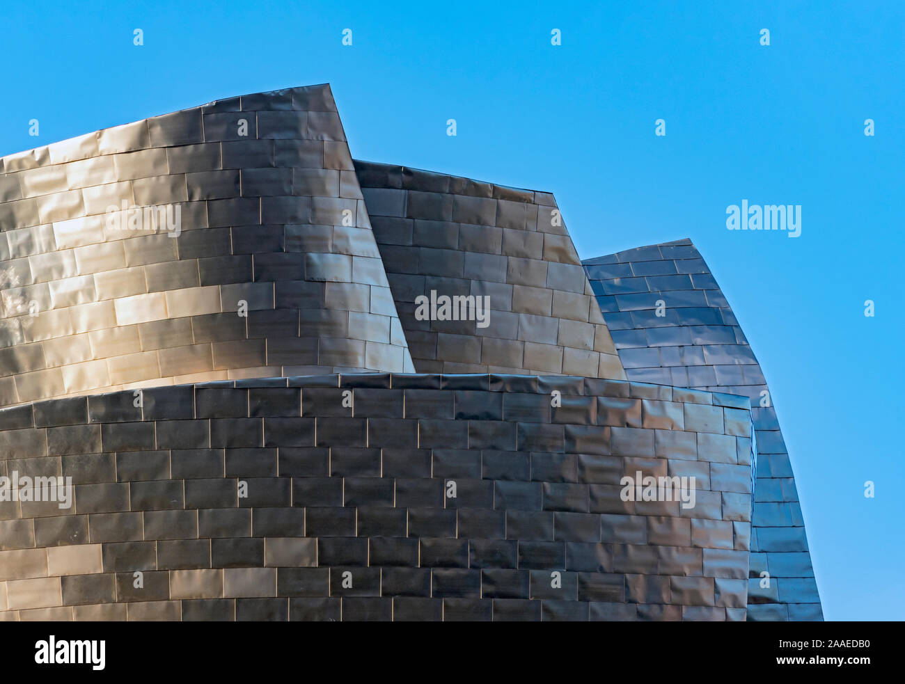 Architektonisches detail, Guggenheim Museum Bilbao, Spanien Stockfoto