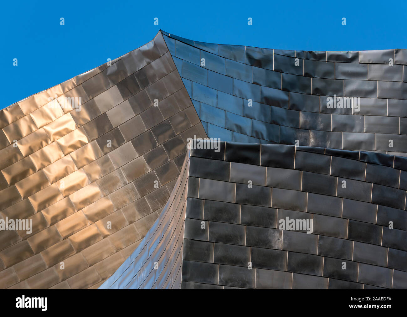Architektonisches detail, Guggenheim Museum Bilbao, Spanien Stockfoto