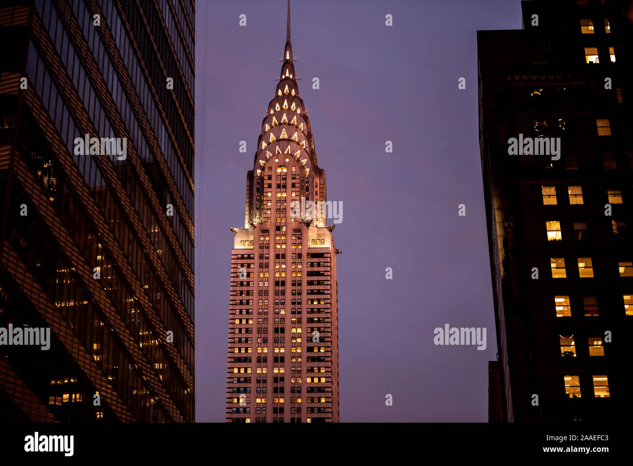 Das Chrysler Building in New York City bei Nacht Stockfoto