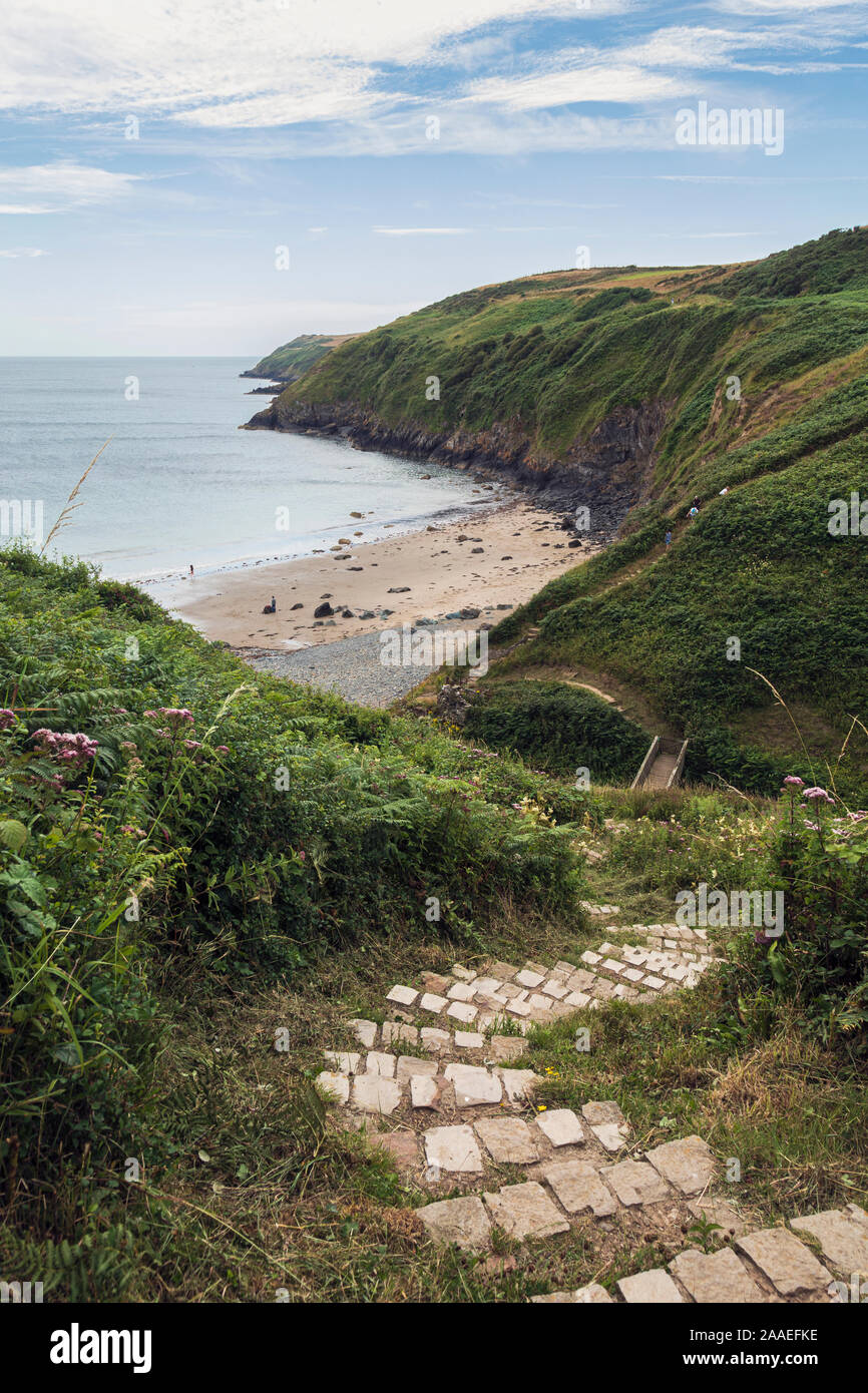 Die Wales Coast Path in Aberdaron, Halbinsel Llŷn, Gwynedd, Wales Stockfoto