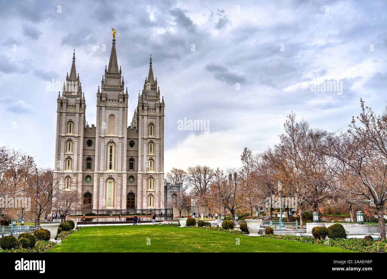 Der Salt-lake-Tempel in Salt Lake City, Utah Stockfoto