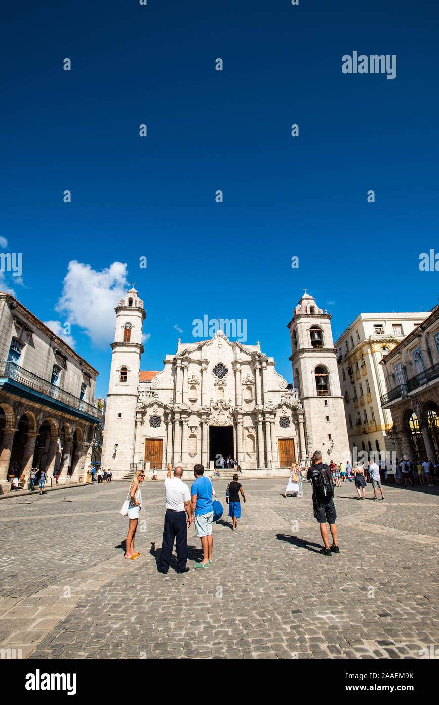 Die Fassade der Kathedrale von Havanna Stockfoto
