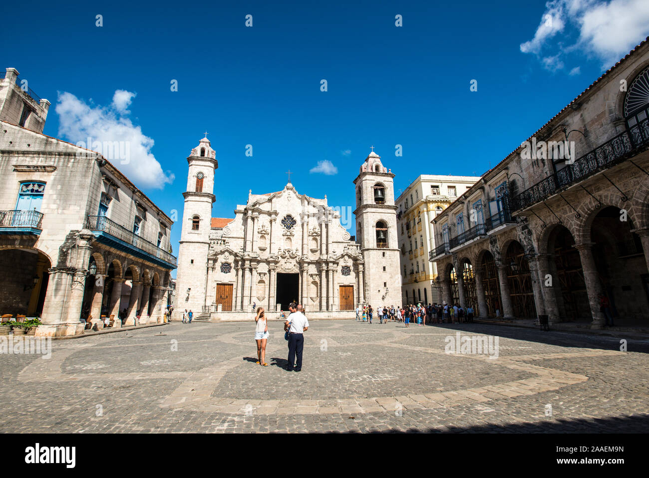 Die Fassade der Kathedrale von Havanna Stockfoto