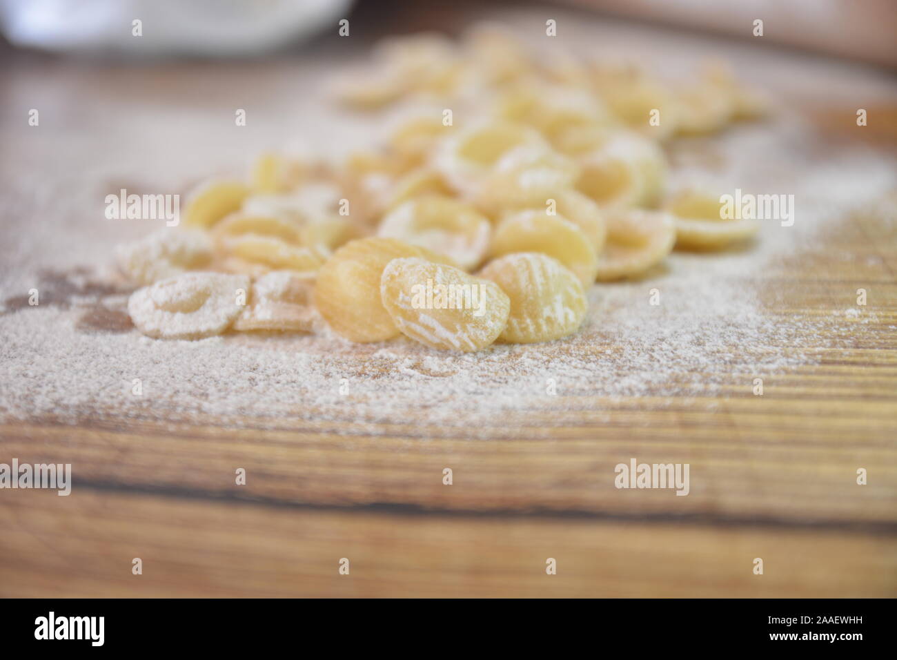 Typische apulische Pasta Orecchiette italienisches Essen Stockfoto