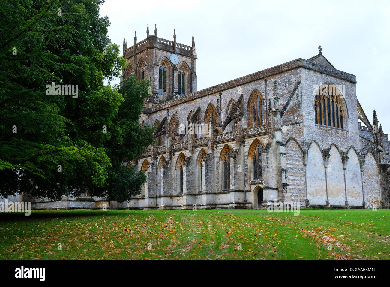 Die mittelalterliche Milton Abbey, jetzt Teil von Milton Abbey Scholl, Dorset, Großbritannien - Johannes Gollop Stockfoto