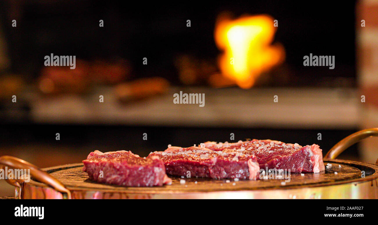 Fleisch picanha in Brand Brasilien lecker Stockfoto