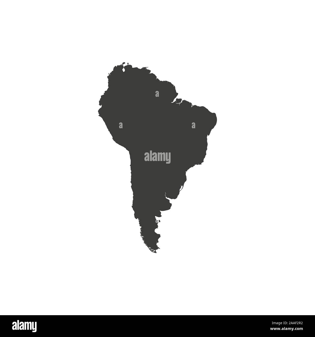 Südamerika auf weißem Hintergrund, Vector Illustration. Stock Vektor