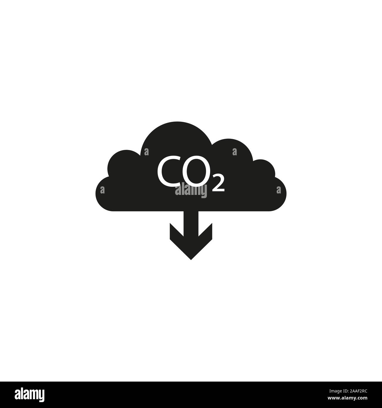 Co2, Ökologie, Cloud-Symbol. Vector Illustration, flache Bauform. Stock Vektor