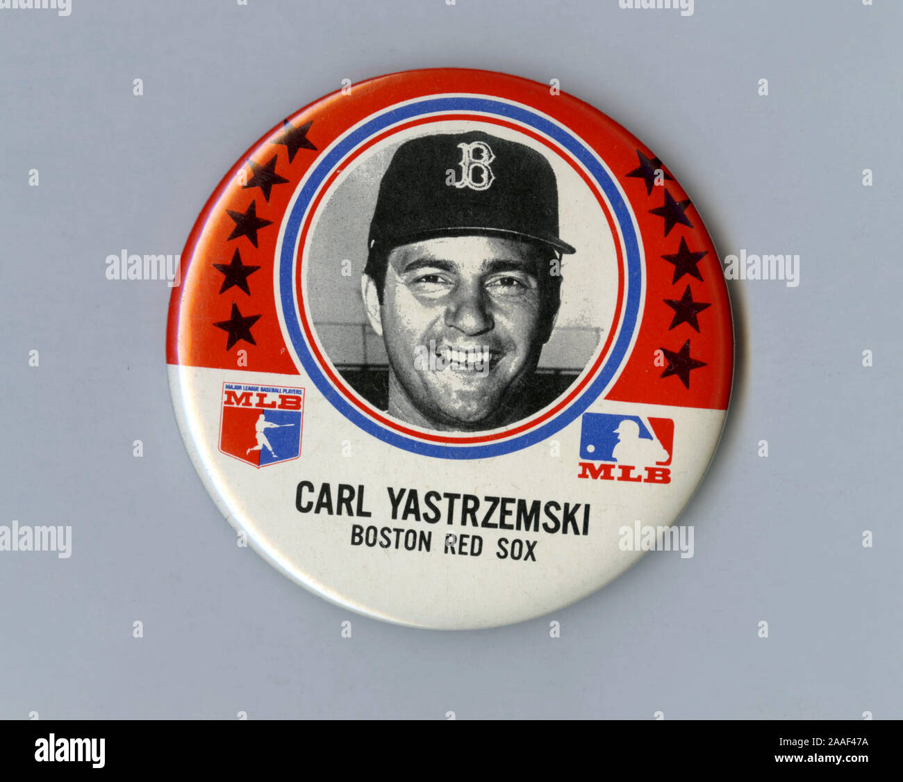 Souvenir-Taste der Boston Red Sox Baseball star Player und Hall of Famer Carl Yastrzemski ca. 1960er-Jahre. Stockfoto