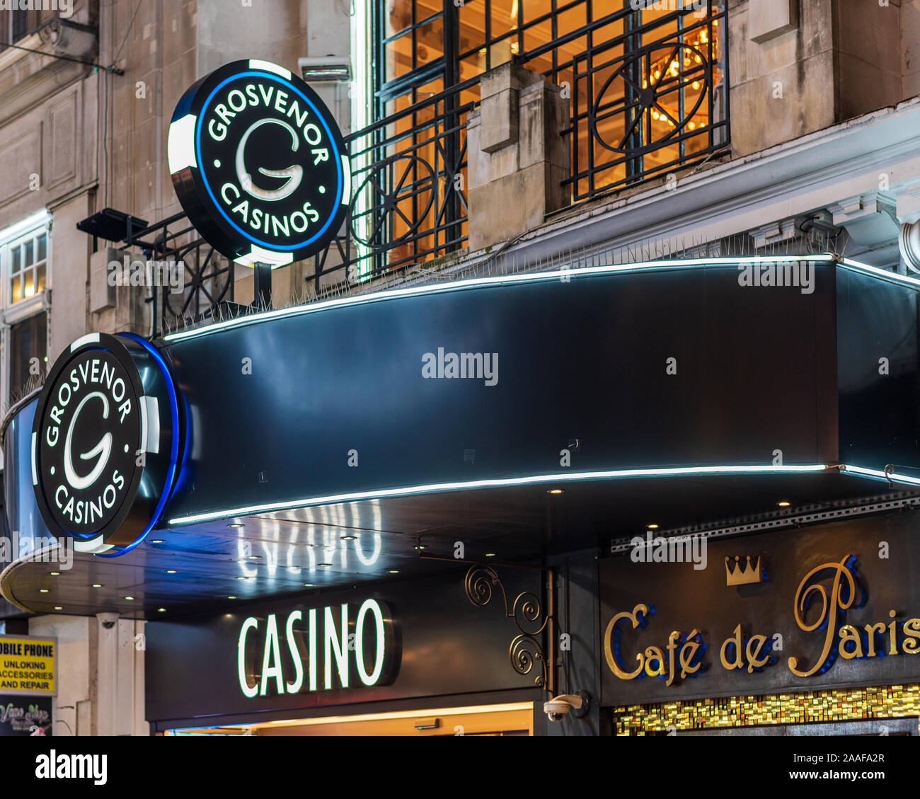 Grosvenor Casino der Rialto London am Leicester Square in Central London. Stockfoto