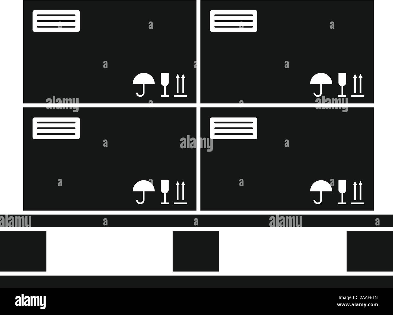 Lager Paket Palette Symbol. Einfache Abbildung: Lager Paket Palette vektor Symbol für Web Design auf weißem Hintergrund Stock Vektor