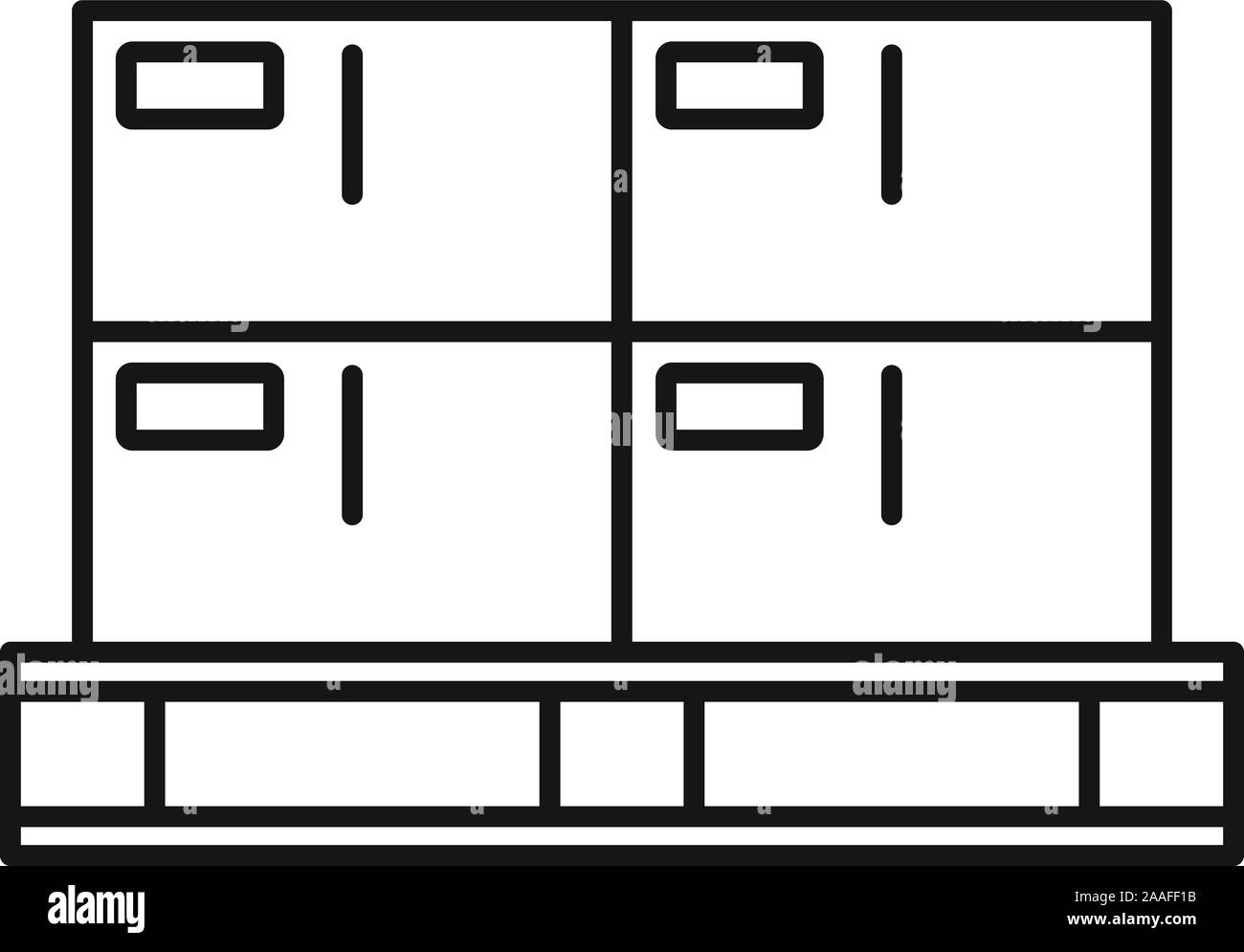 Lager Paket Palette Symbol. Umrisse Lager Paket Palette vektor Symbol für Web Design auf weißem Hintergrund Stock Vektor
