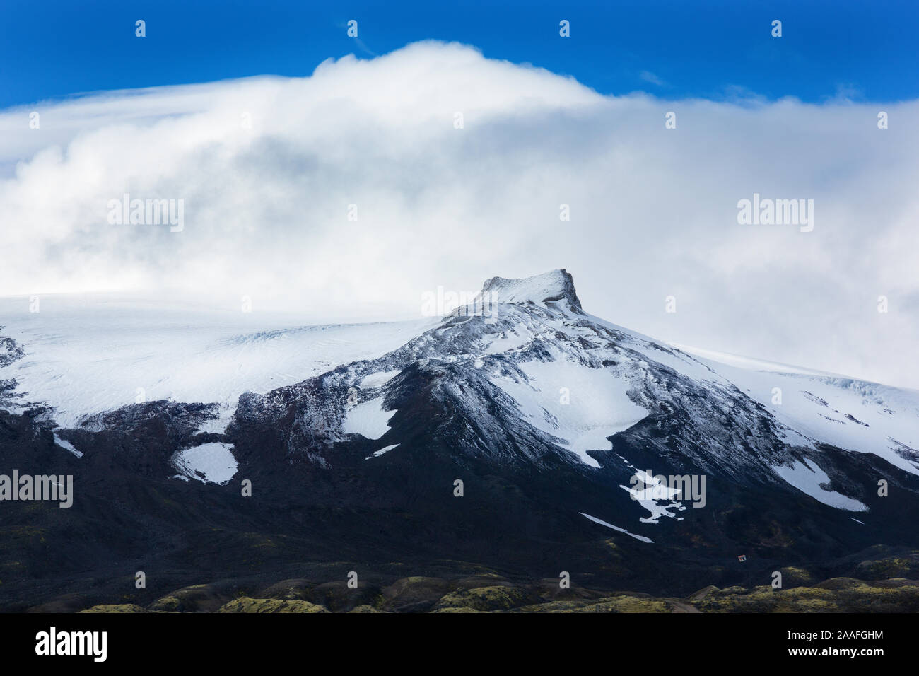 Snæfellsjökull Gletscher, Snæfellsjökull Nationalpark, Snaefellsnese Halbinsel in Grundarfjodur, Island Stockfoto