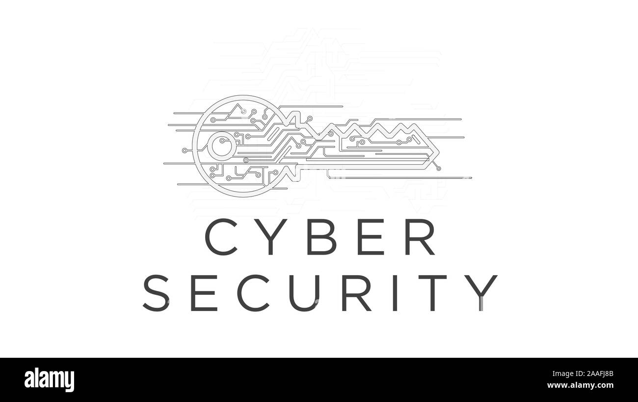 Cyber Security key futuristische 3D Rendering Illustration. Abstrakte Digitale intro Hintergrund. Konzept des Data Encryption, Computer- und intern Stockfoto