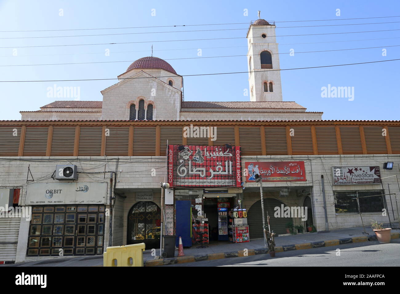 Griechisch-orthodoxe Mariä-Verkündigungs-Kathedrale, Ibn Hazem Al Andalusi Straße, Jabal al Weibdeh, Amman, Jordanien, Naher Osten Stockfoto