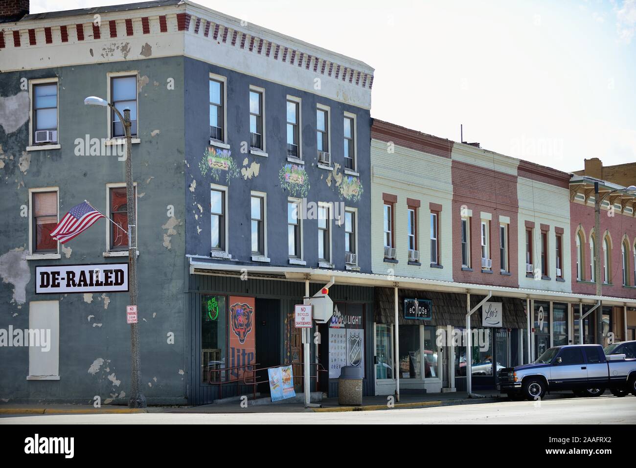 Sandwich, Illinois, USA. Verehrte kleine Stadt Hauptstraße in Sandwich, Illinois. Stockfoto