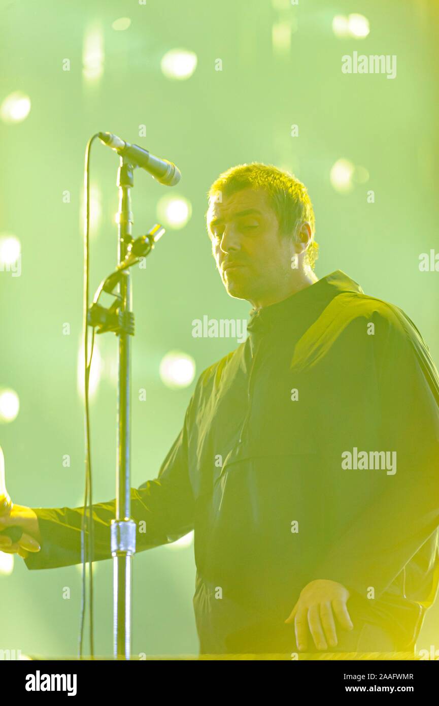 Liverpool, Großbritannien. 21. November 2019. Sänger, Liam Gallagher, der während seiner "Warum ich? Warum nicht." Tour an die M&S-Bank Arena. Credit: Paul Warburton/Alamy leben Nachrichten Stockfoto